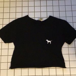 Black Victorias Secret PINK crop tee